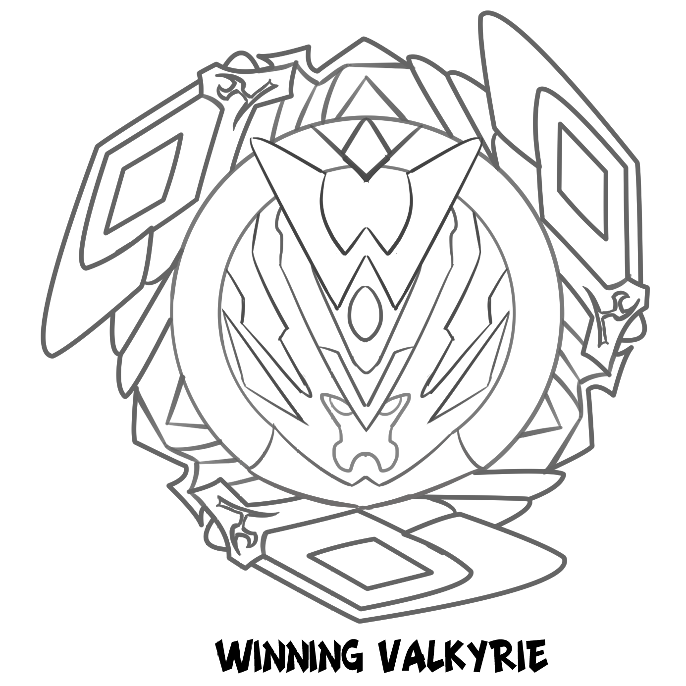 Comment dessiner la toupie Beyblade Winning Valkyrie ?