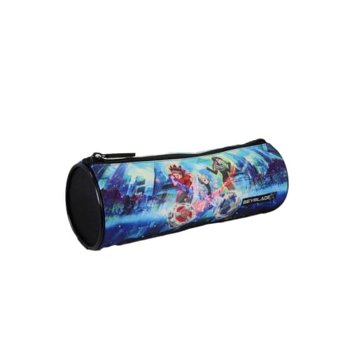 Trousse scolaire ronde Beyblade X bleu