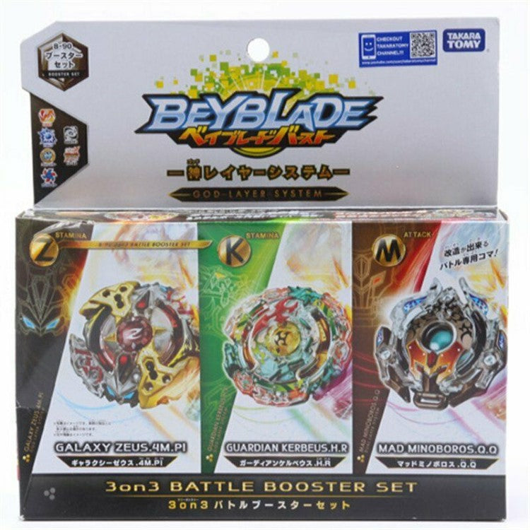 OBEST Bey Battle Gyroscope – Pack Burst – 4 Toupies, 2 Lanceurs, 1 Stade, 4 Autocollants – Combat Multijoueur Dès 14 Ans