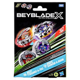 Blister Beyblade X Hasbro de Beat Tyranno 4-70Q et Knife Shinobi 4-80HN, face avant