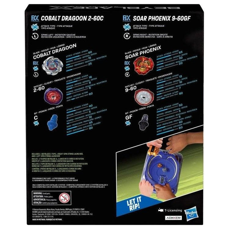 Pack 2 Lanceurs à Corde Deluxe Beyblade X Hasbro dos de boîte