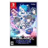 Boîte du jeu Nintendo Switch Beyblade X XONE édité par FuRyu, jaquette avec les personnages de la série