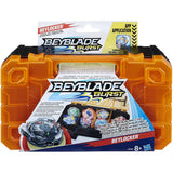 Mallette Beylocker orange dans son emballage carton Beyblade Burst, avec la toupie Valtryek Wing Accel