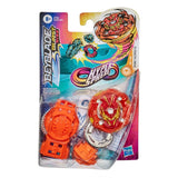 Blister Beyblade Burst Rise HyperSphere de Cosmic Valtryek V5 Ring Trick-H, toupie rouge et lanceur orange