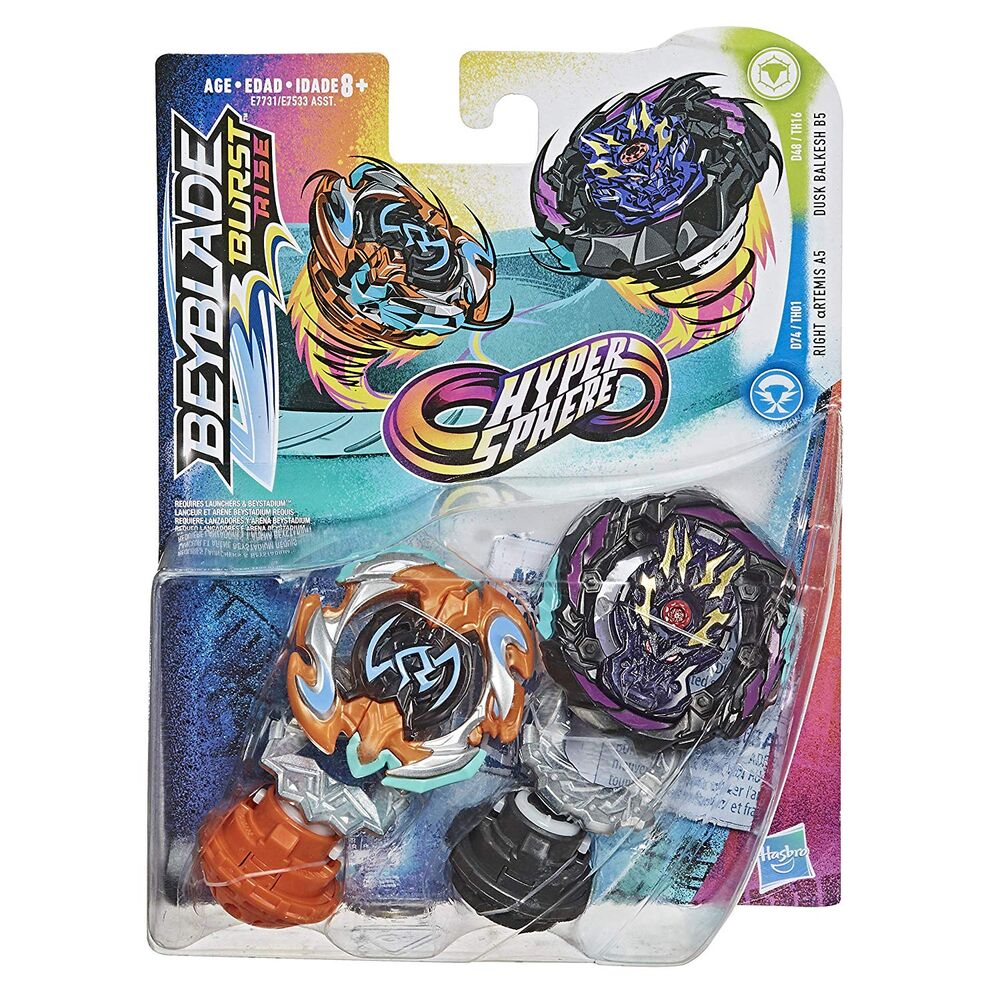 Toupies Beyblade Burst HyperSphere Right Artemis A5 et Dusk Balkesh B5