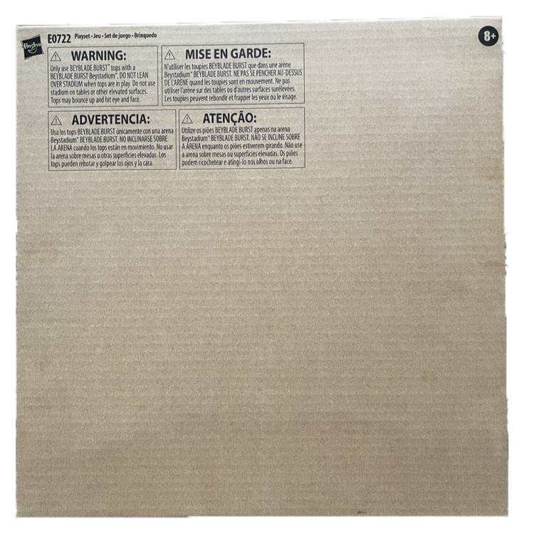 Dos du carton de l'Ensemble de combat tempête stellaire E0722 avec les mises en garde multilingues